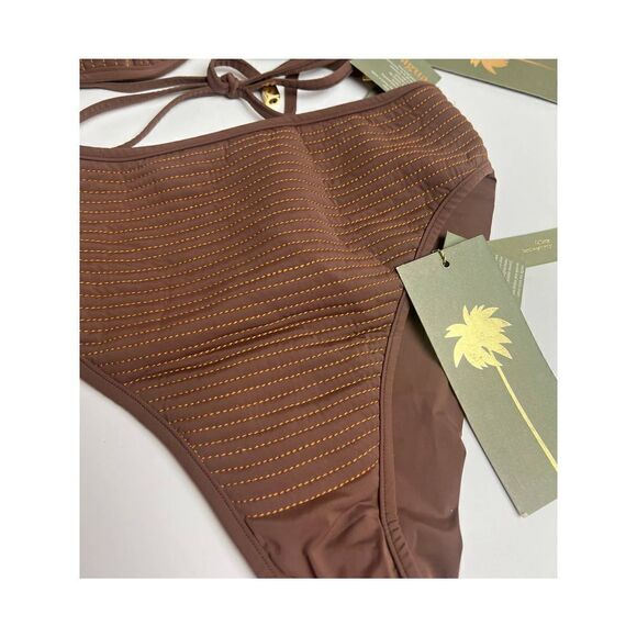 NWT Agua De Coco Brown Hot Pants Bikini Bottom Sz. XS - Picture 3 of 11